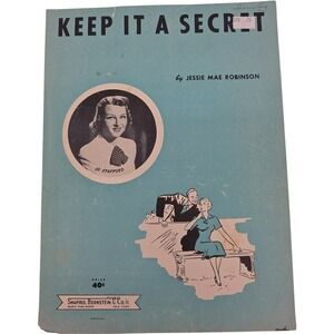 Vintage 1952 Sheet Music Keep It A Secret by Jessie Mae Robinson
